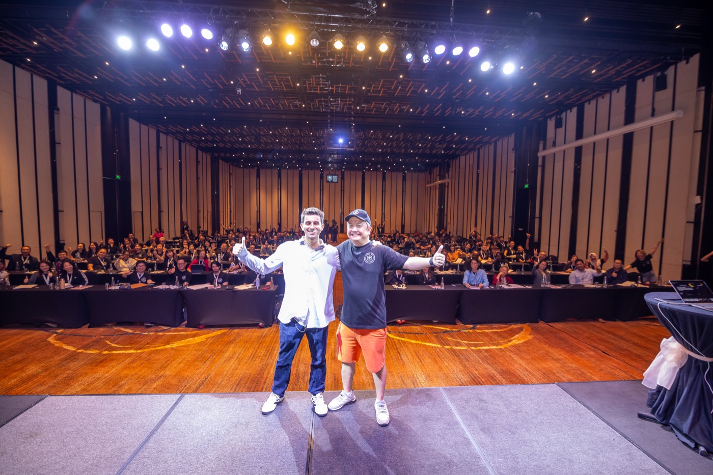 AJ Cassata with a client at a live event